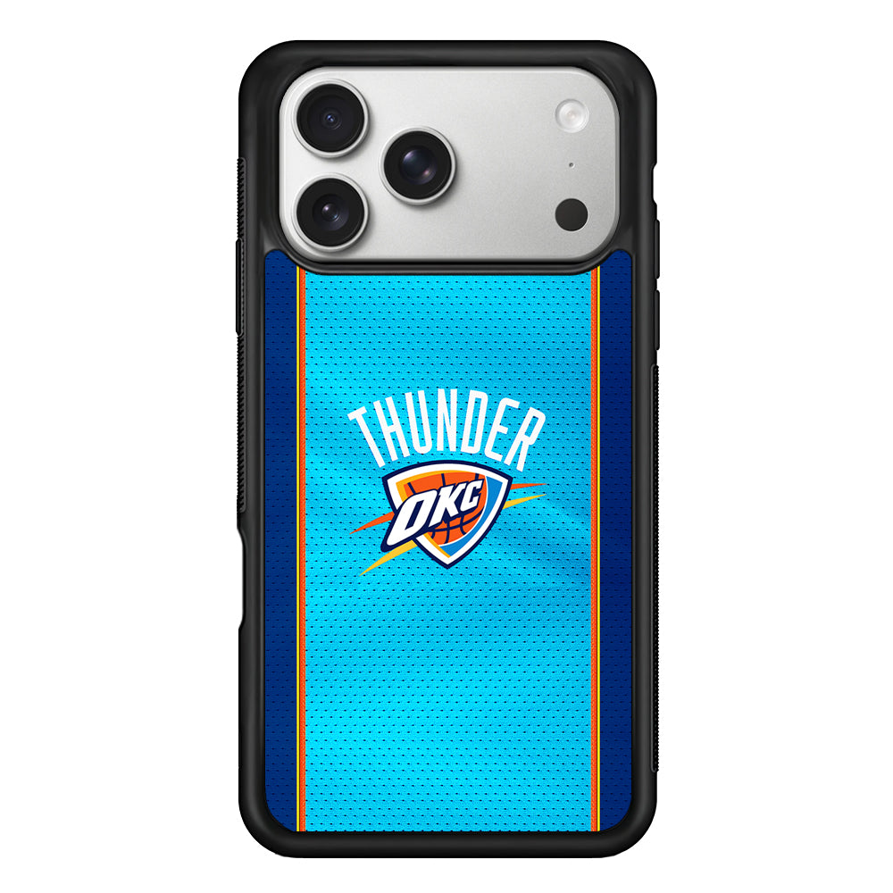Oklahoma City Thunder Pattern iPhone 17 Pro Case | Slim Rubber Case for iPhone 17 Pro