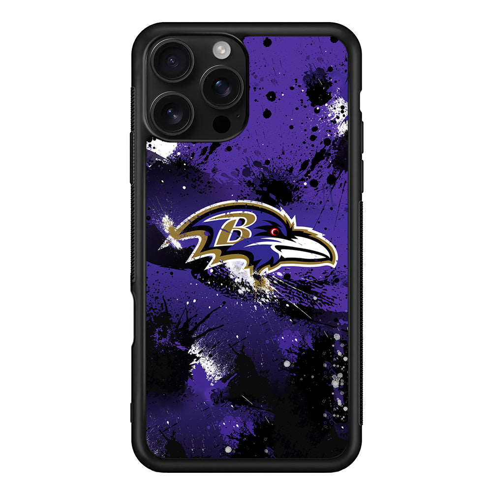 Baltimore Ravens Abstract iPhone 16 Pro Case | Durable Protective Case for iPhone 16 Pro