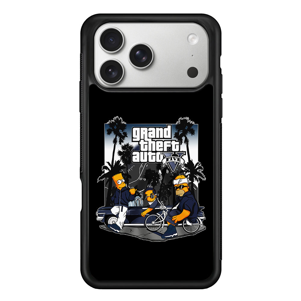 Grand Theft Auto Simpson iPhone 17 Pro Case | Slim Rubber Case for iPhone 17 Pro