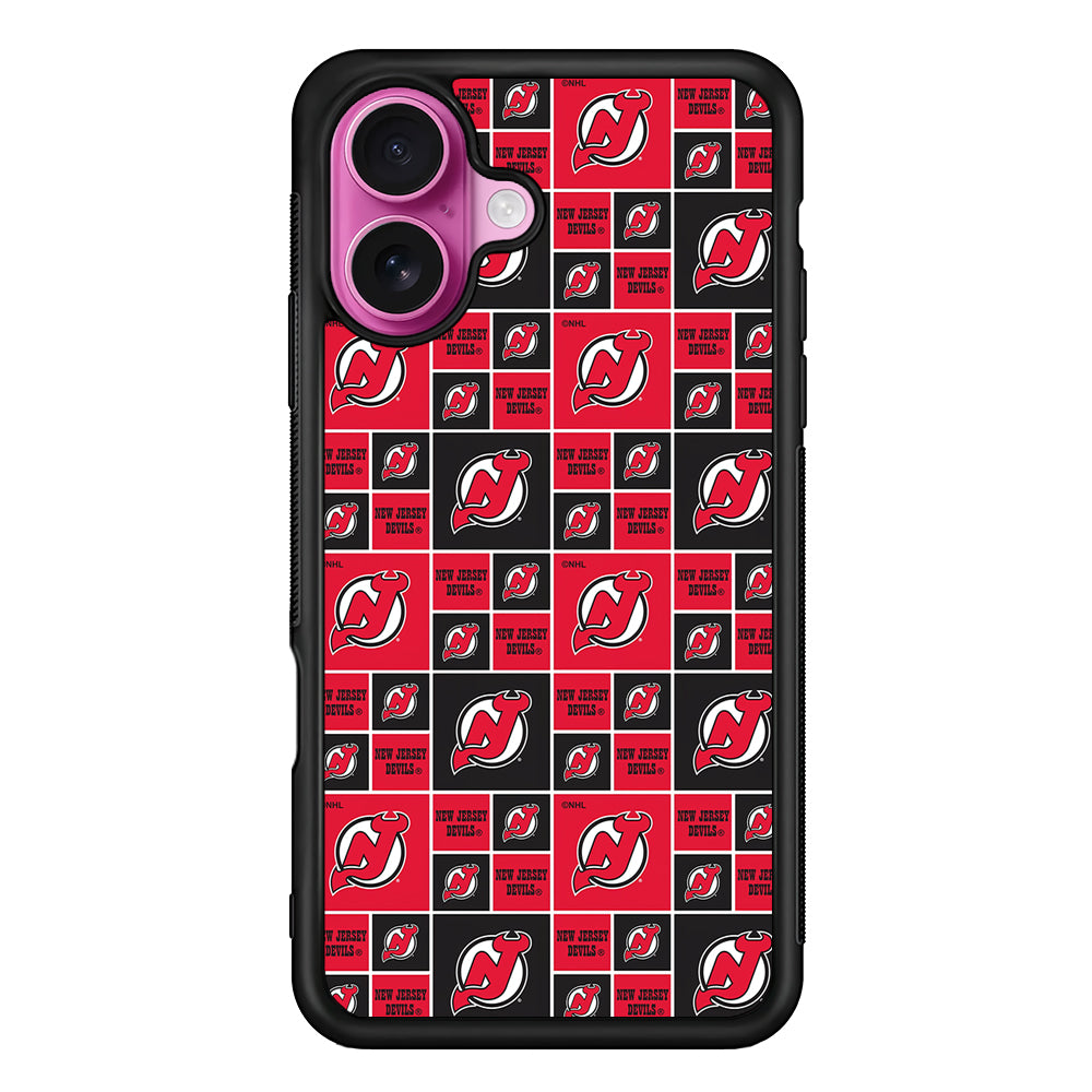 New Jersey Devils Pattern iPhone 17 Case | Slim Protective Rubber Phone Cover