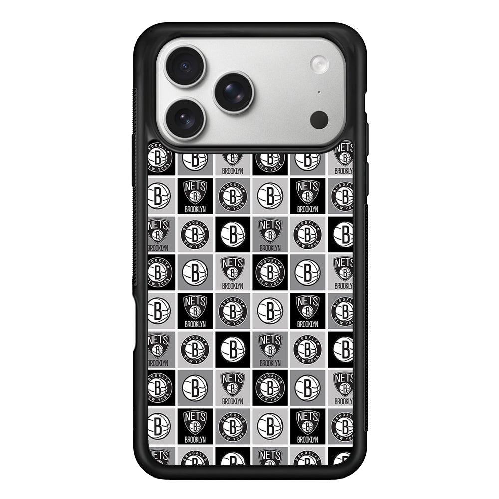 Brooklyn Nets Pattern iPhone 17 Pro Case | Slim Rubber Case for iPhone 17 Pro