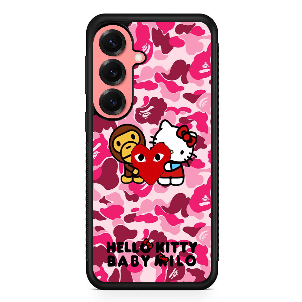 Bape Baby Milo X Hello Kitty Samsung Galaxy S25 Case | Slim Rubber Case for Samsung Galaxy S25