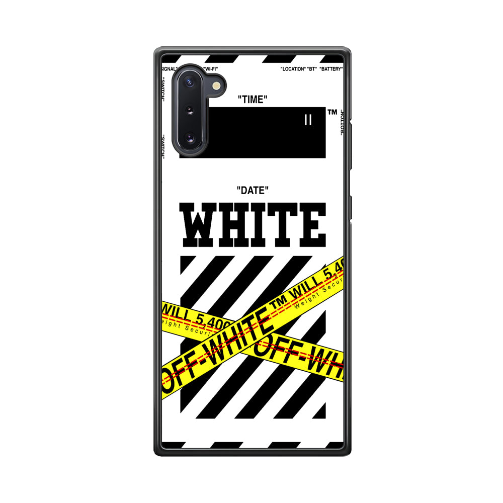 Off White Warning Line Samsung Galaxy Note 10 Case | Slim Rubber Case for Samsung Galaxy Note 10