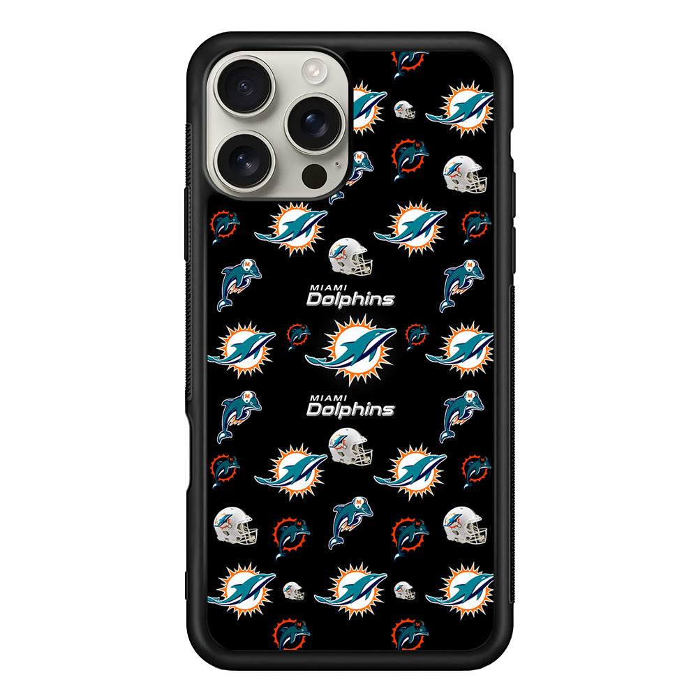 Miami Dolphins Pattern iPhone 16 Pro Max Case | Stylish Protective Case for iPhone 16 Pro Max