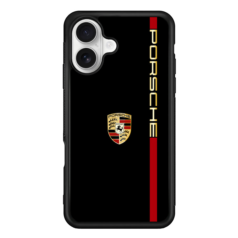 Porsche Car Logo Luxury iPhone 16 Plus Case | Slim Rubber Case for iPhone 16 Plus
