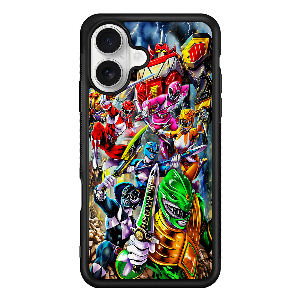 Power Rangers Squad iPhone 16 Plus Case | Durable Protective Rubber Cover