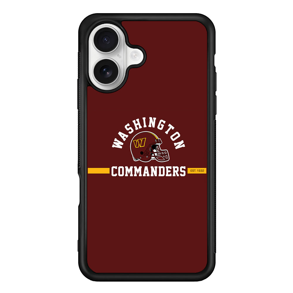 Washington Commanders Helmet iPhone 16 Plus Case | Durable Protective Rubber Cover