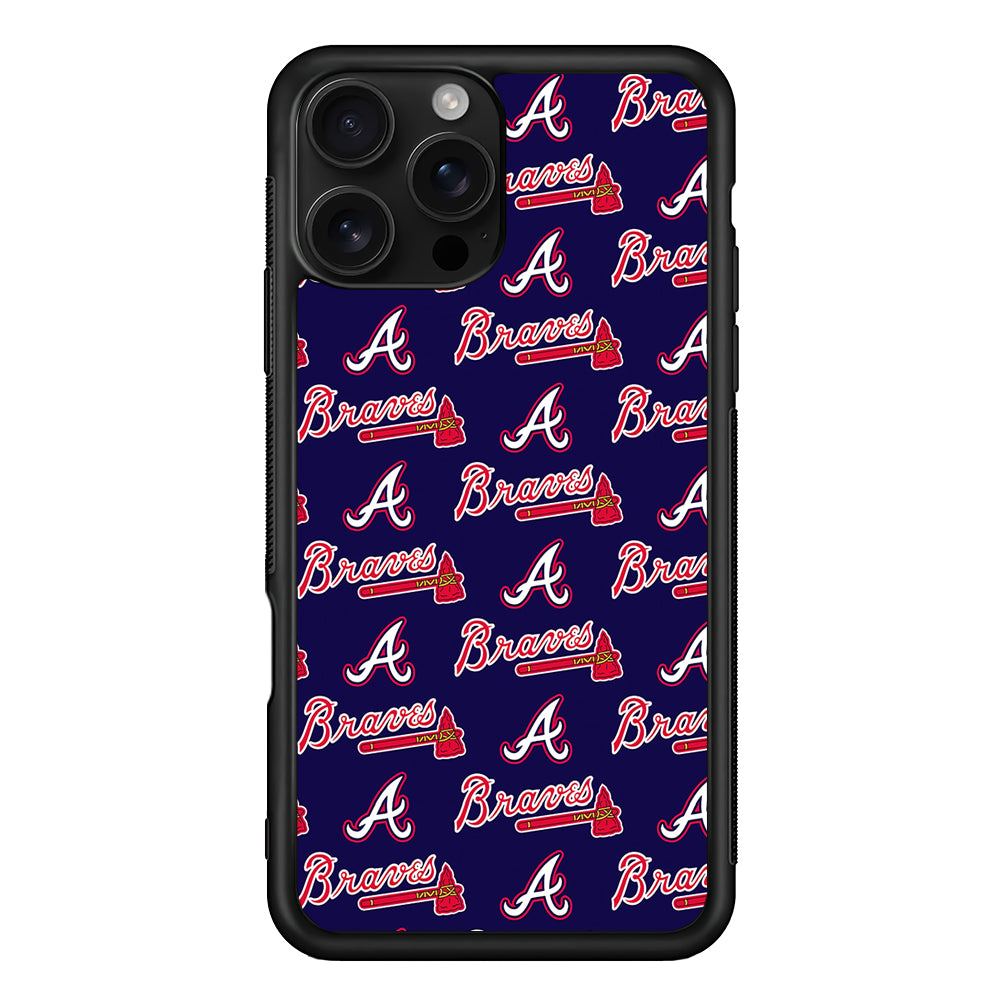 Atlanta Braves Pattern iPhone 16 Pro Case | Durable Protective Case for iPhone 16 Pro