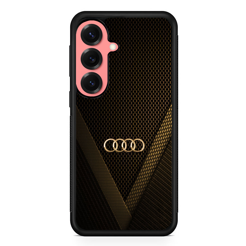 Audi Logo Gold Against a Dark Samsung Galaxy S25 Case | Slim Rubber Case for Samsung Galaxy S25