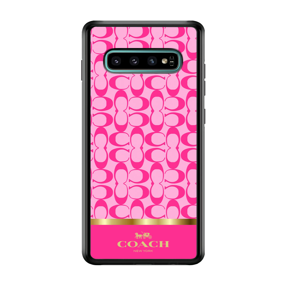 Coach Pink Pattern Samsung Galaxy S10 Plus Case | Slim Rubber Case for Samsung Galaxy S10 Plus