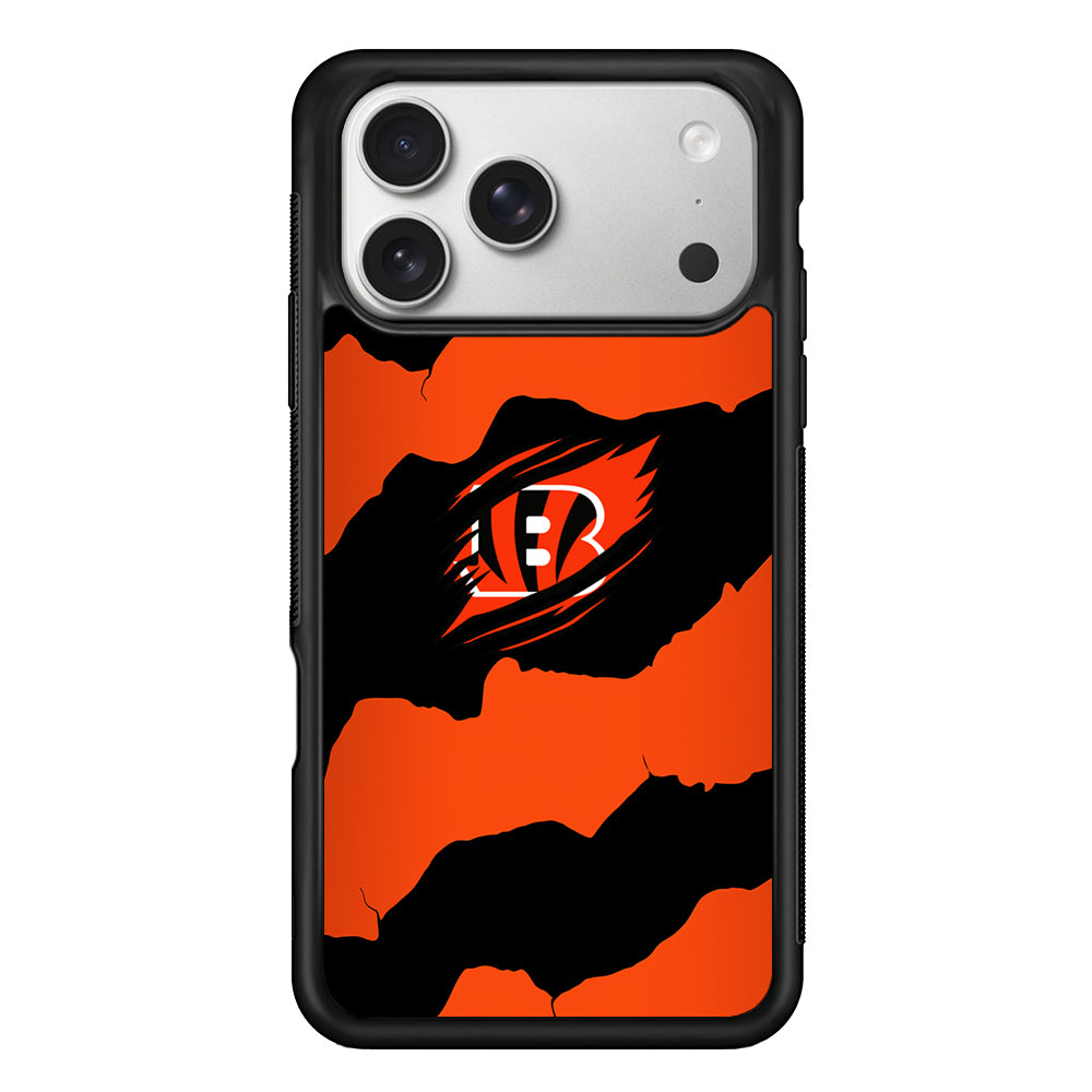 Cincinnati Bengals Pattern iPhone 17 Pro Case | Slim Rubber Case for iPhone 17 Pro