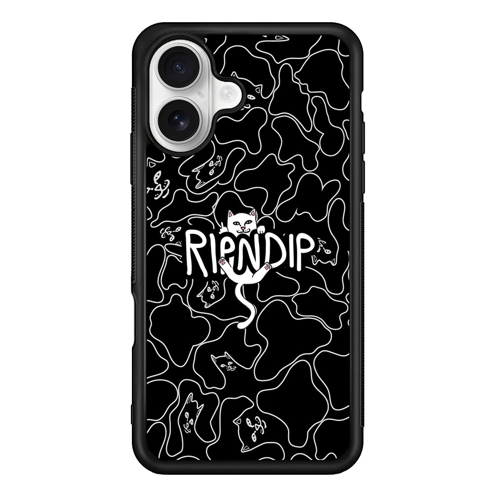 Rip N Dip Black Camo iPhone 16 Plus Case | Slim Rubber Case for iPhone 16 Plus