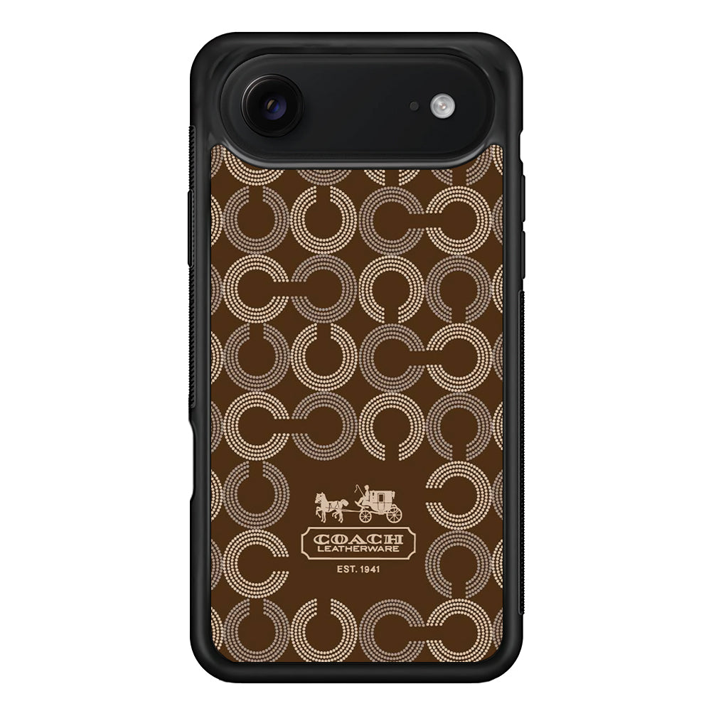 Coach Pattern Brown iPhone 17 Air Case | Slim Rubber Case for iPhone 17 Air