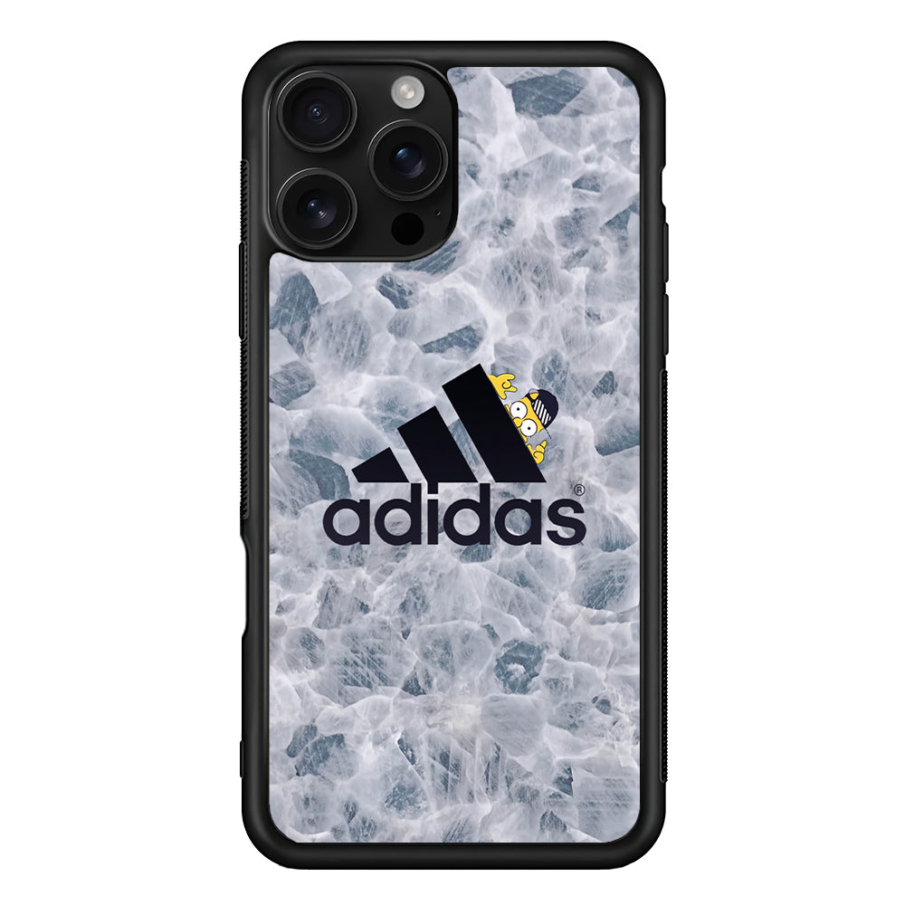Adidas Logo with Simpson iPhone 16 Pro Case - Stylish Protective Cover for iPhone 16 Pro