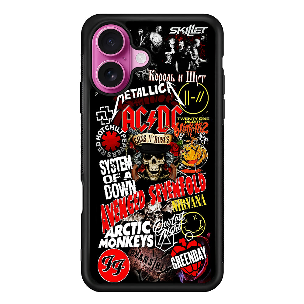 90s Rock Metal Aesthetic iPhone 17 Case | Slim Protective Rubber Phone Cover