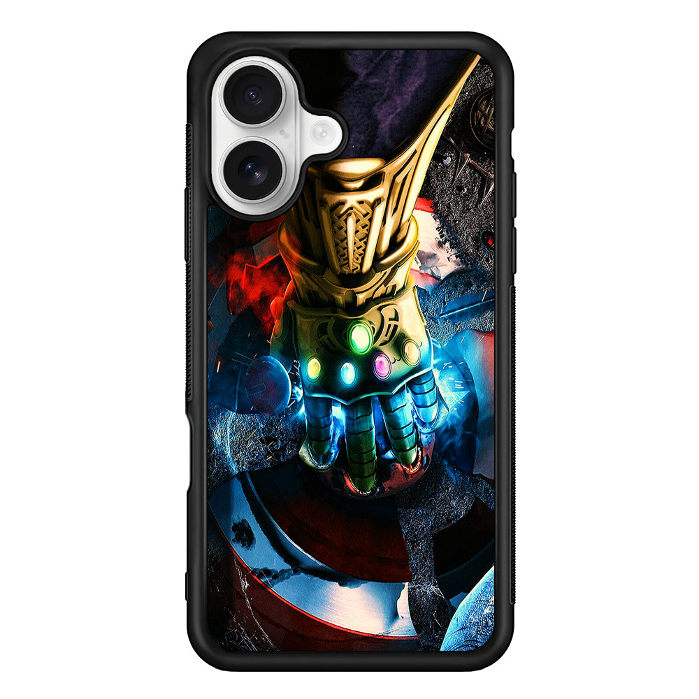 Avengers Infinity Thanos Gauntlet iPhone 16 Plus Case | Durable Protective Rubber Cover