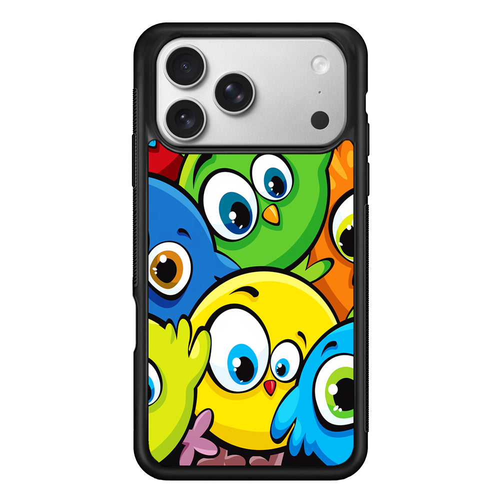 Funny Cartoon Birds iPhone 17 Pro Case | Slim Rubber Case for iPhone 17 Pro