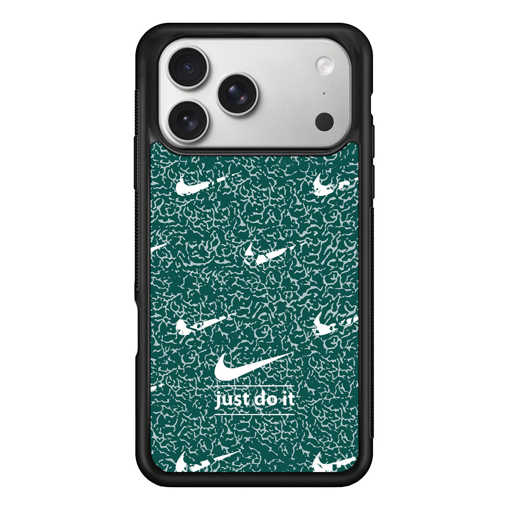 Nike White in Green Patern iPhone 17 Pro Case | Slim Protective Case for iPhone 17 Pro
