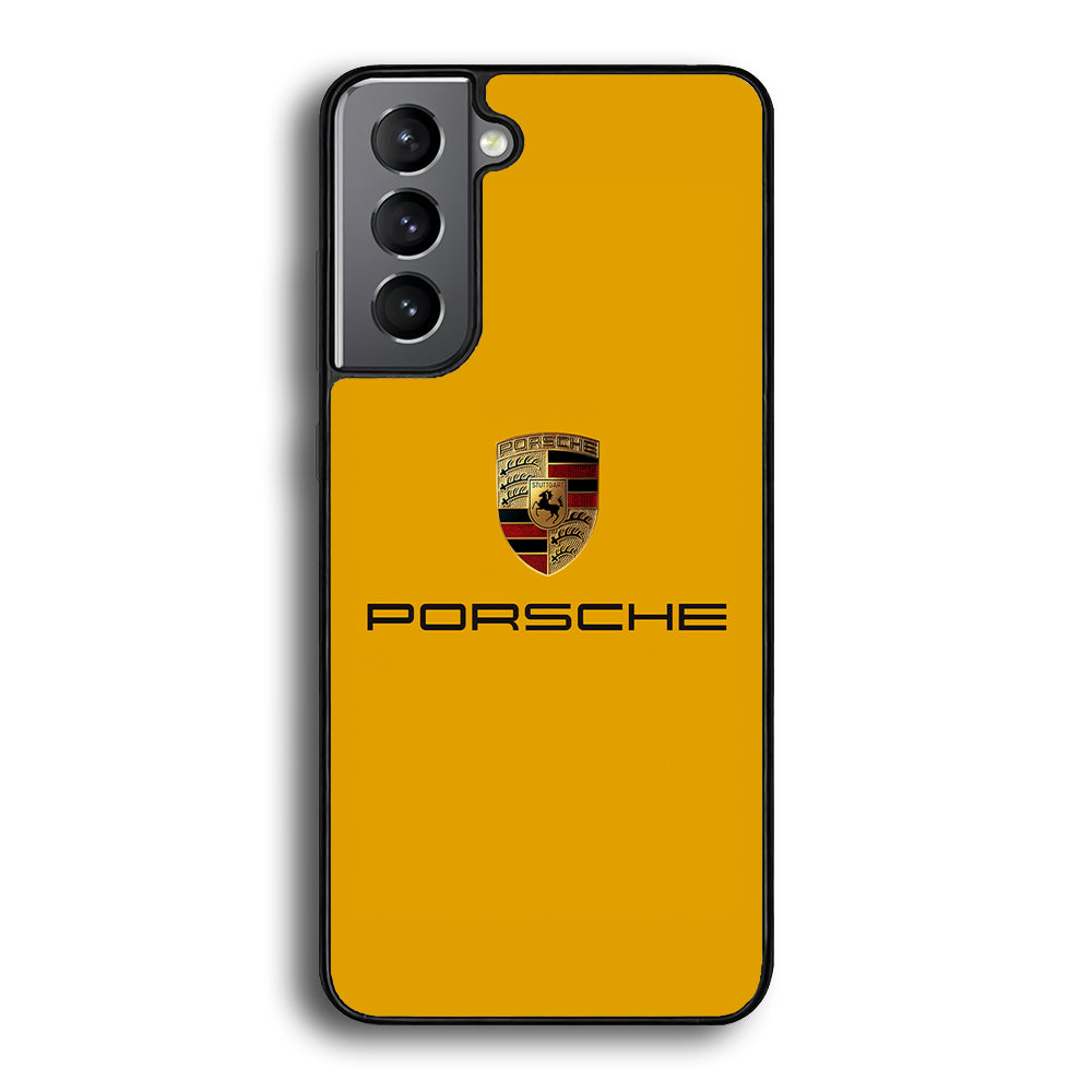 Porsche Car Logo Yellow Samsung Galaxy S24 Plus Case | Slim Rubber Case for Samsung Galaxy S24 Plus