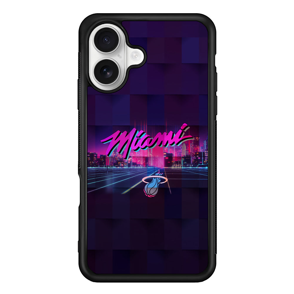 Miami Heat Logo iPhone 16 Plus Case | Durable Protective Rubber Cover