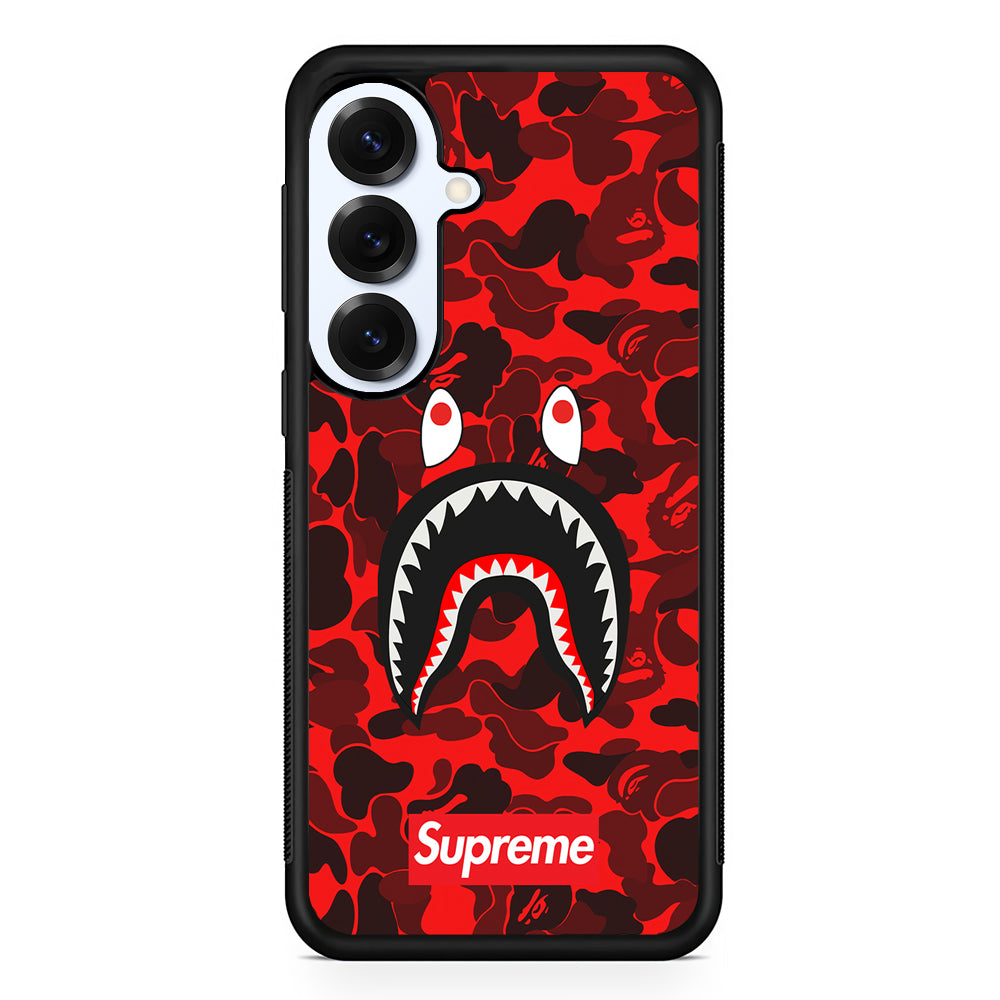 Bape Supreme Red Camo Samsung Galaxy S25 Plus Case | Slim Rubber Case for Samsung Galaxy S25 Plus