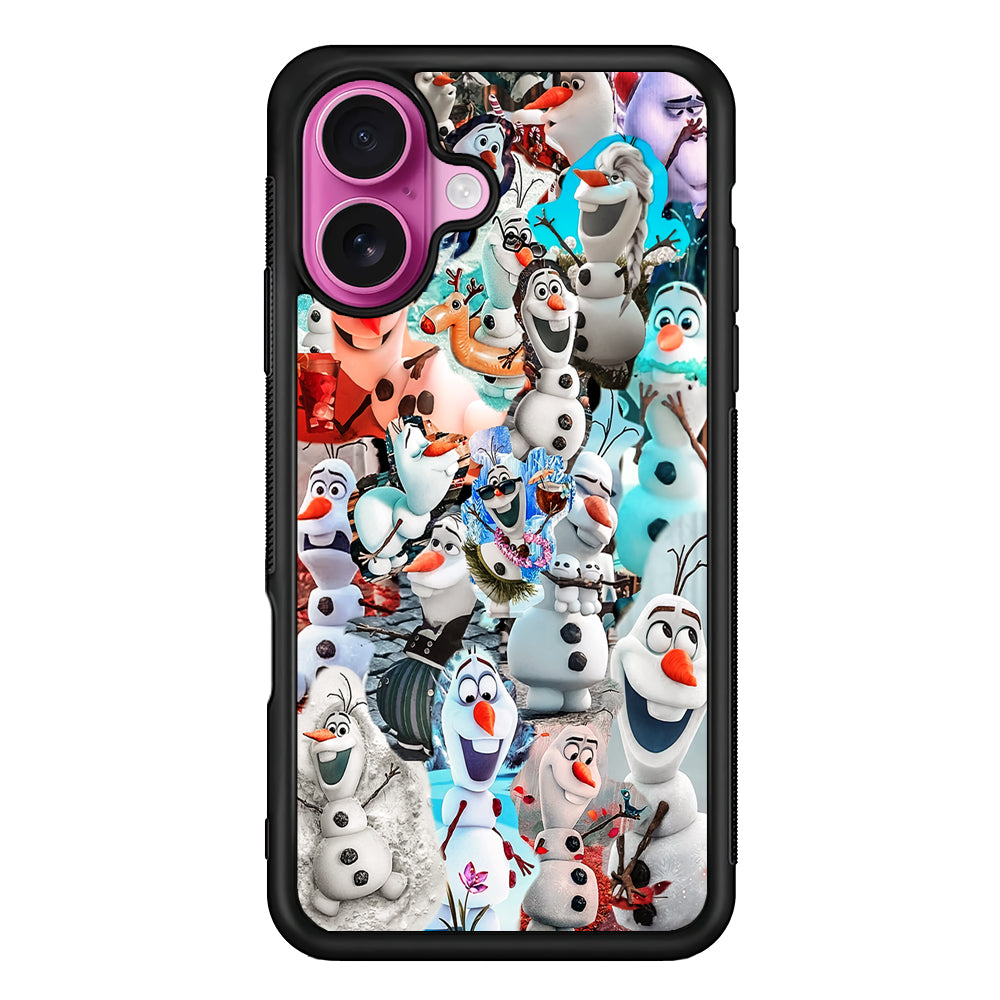 Frozen Olaf Aesthetic Collage iPhone 17 Case | Slim Protective Rubber Phone Cover