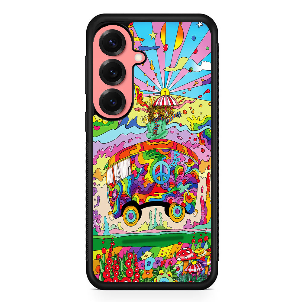 Hippie Trippy Van Rainbow Samsung Galaxy S25 Case | Protective Case for Samsung Galaxy S25