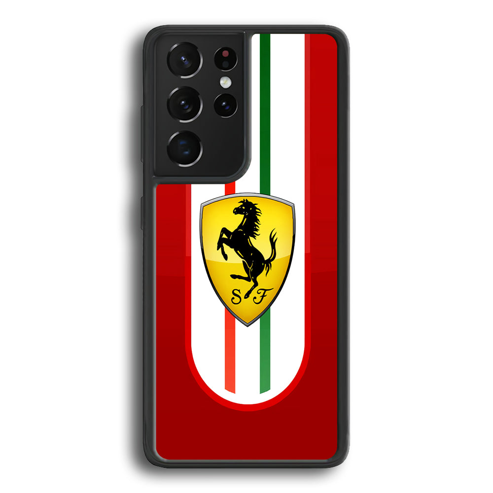 Ferrari Logo Red Samsung Galaxy S24 Ultra Case | Slim Rubber Case for Samsung Galaxy S24 Ultra