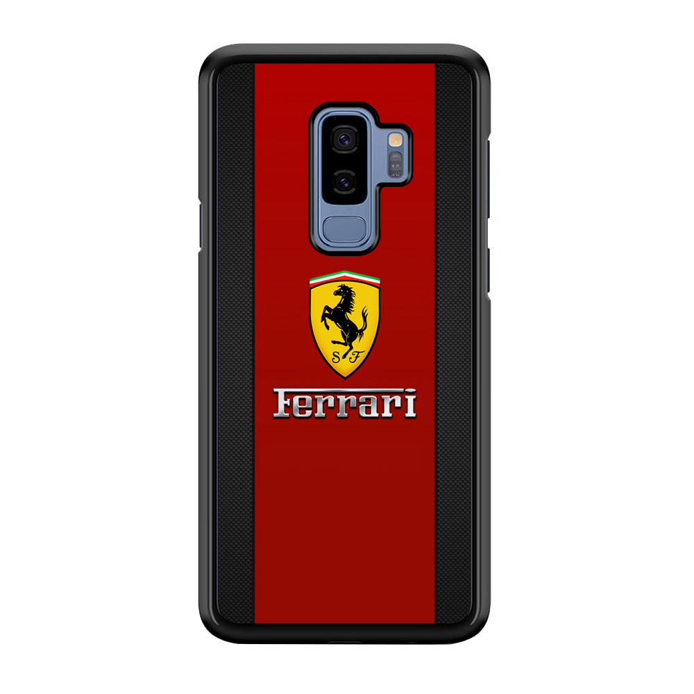 Ferrari Luxury Car Stripe Logo Samsung Galaxy S9 Plus Case | Slim Rubber Case for Samsung Galaxy S9 Plus