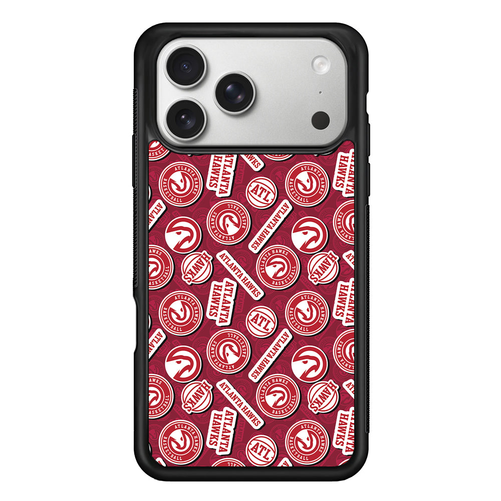 Atlanta Hawks Pattern iPhone 17 Pro Case | Slim Rubber Case for iPhone 17 Pro