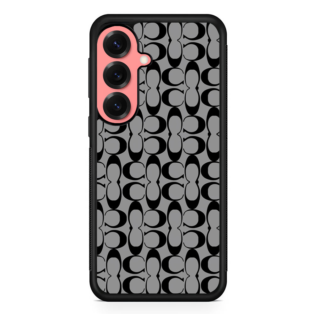 Coach Black Grey Samsung Galaxy S25 Case | Slim Rubber Case for Samsung Galaxy S25