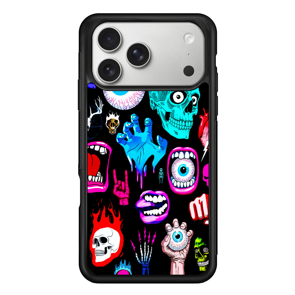 Hand Drawn Halloween Doodles iPhone 17 Pro Case | Slim Rubber Case for iPhone 17 Pro
