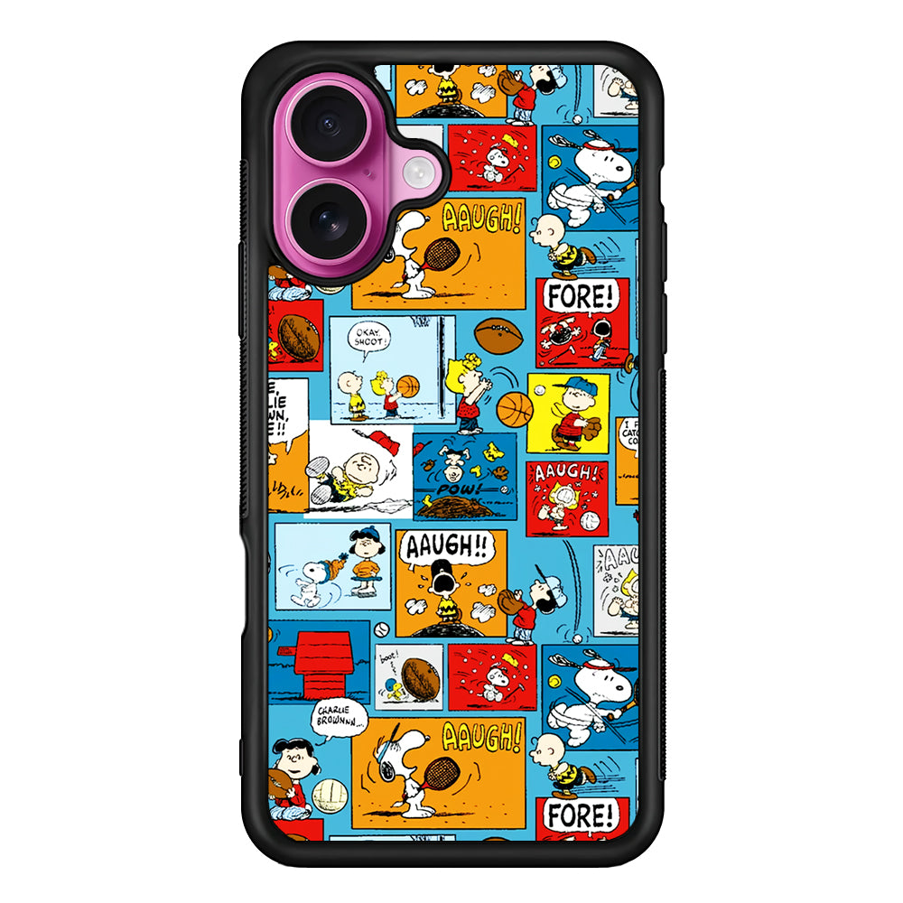 Snoopy Sport Comic iPhone 17 Case | Slim Protective Rubber Phone Cover
