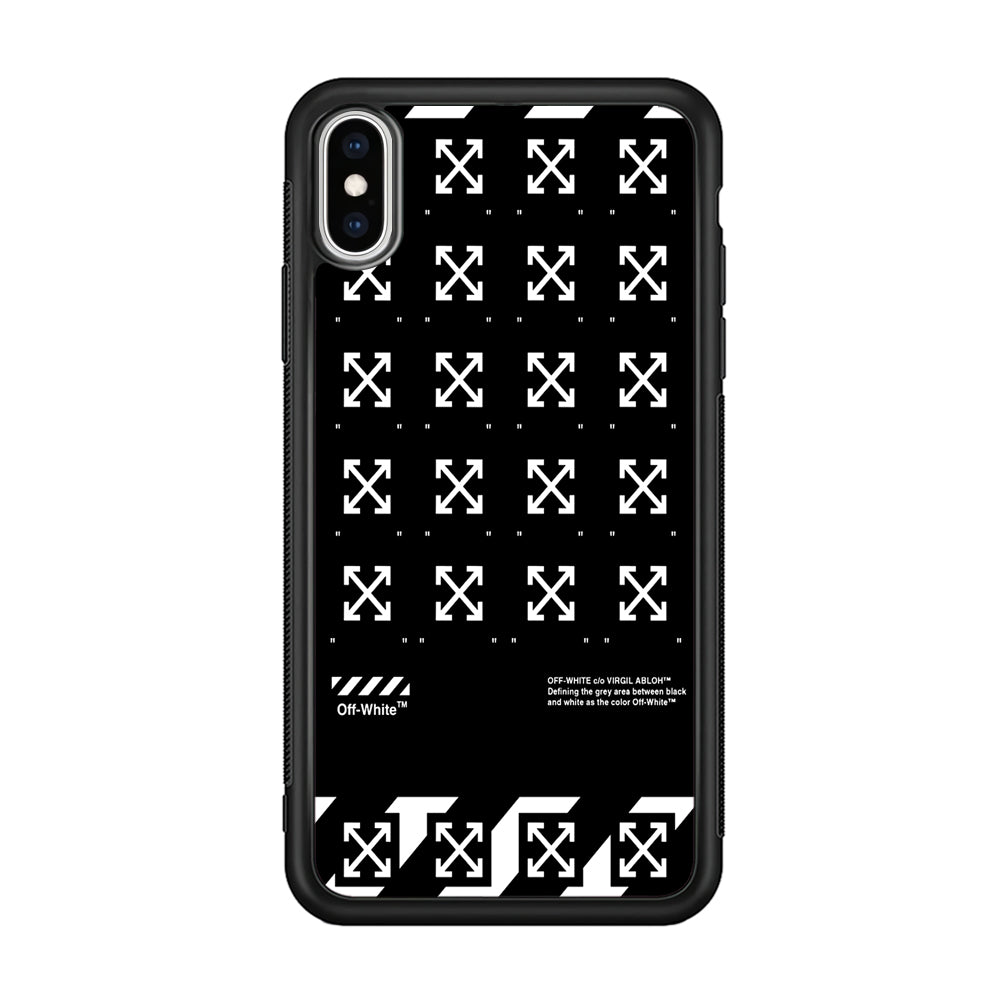 Off White Logo Black Pattern iPhone Xs Max Case | Slim Rubber Case for iPhone Xs Max