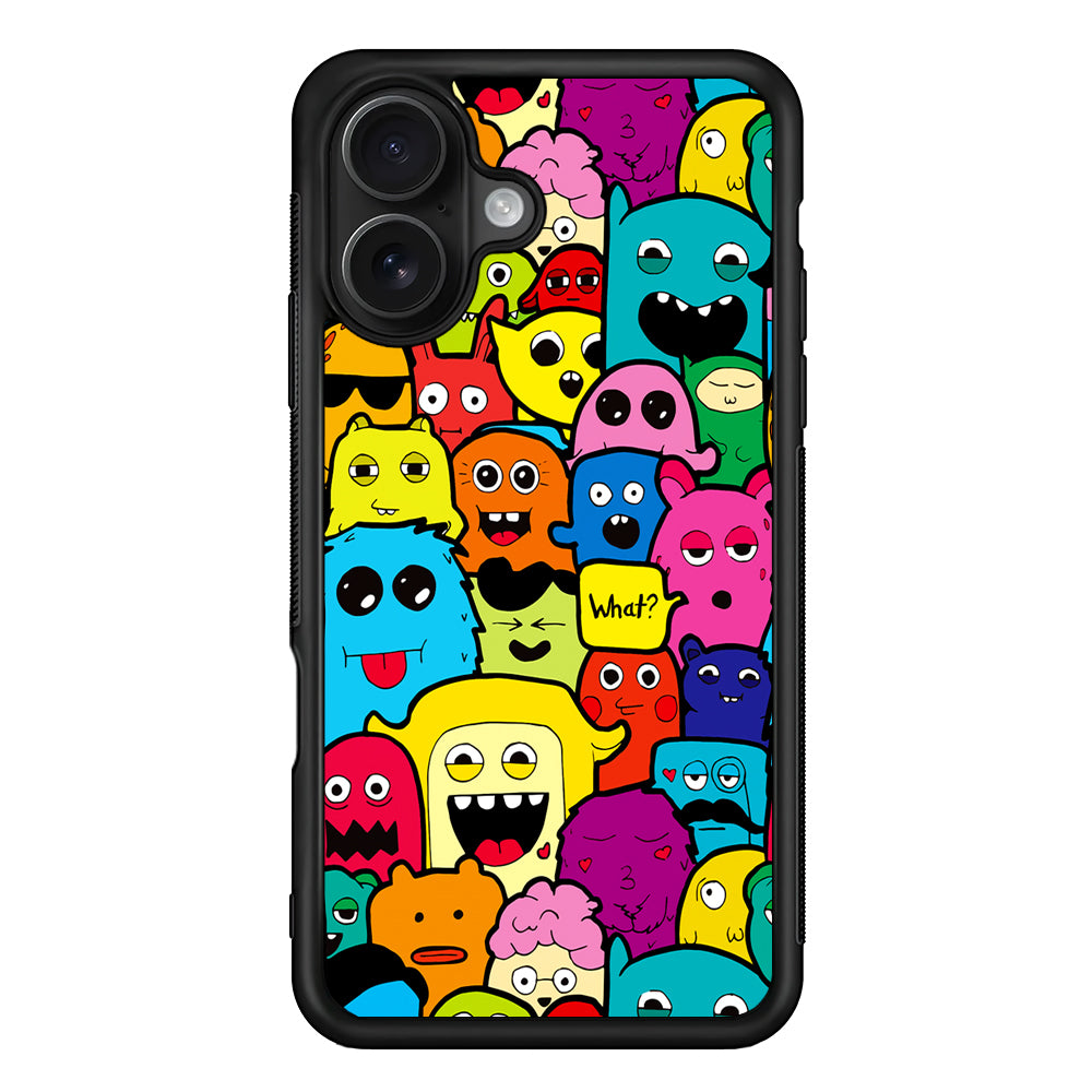 Monster Doodle Funny and Spooky iPhone 16 Case - Oxvistore