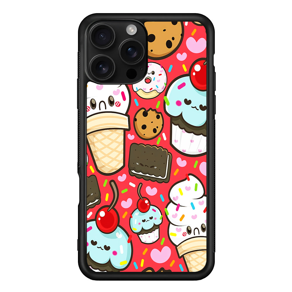 Cute Desserts Cupcake iPhone 16 Pro Case | Durable Protective Case for iPhone 16 Pro