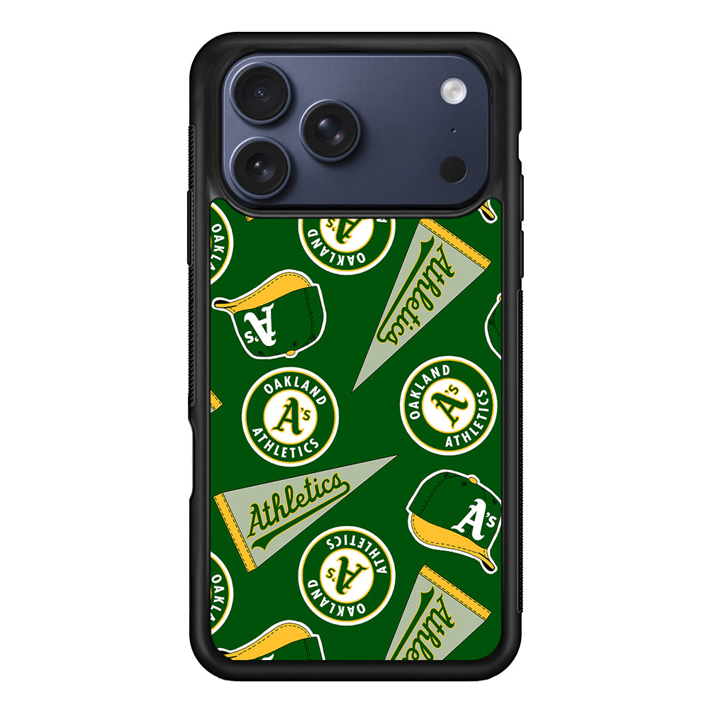 Oakland Athletics Pattern iPhone 17 Pro Max Case | Slim Protective Cover for iPhone 17 Pro Max