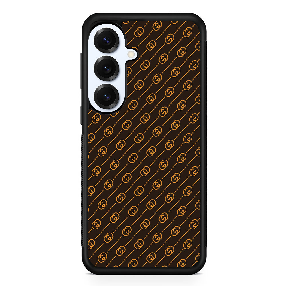 Gucci Brown Pattern Samsung Galaxy S25 Plus Case | Slim Rubber Case for Samsung Galaxy S25 Plus
