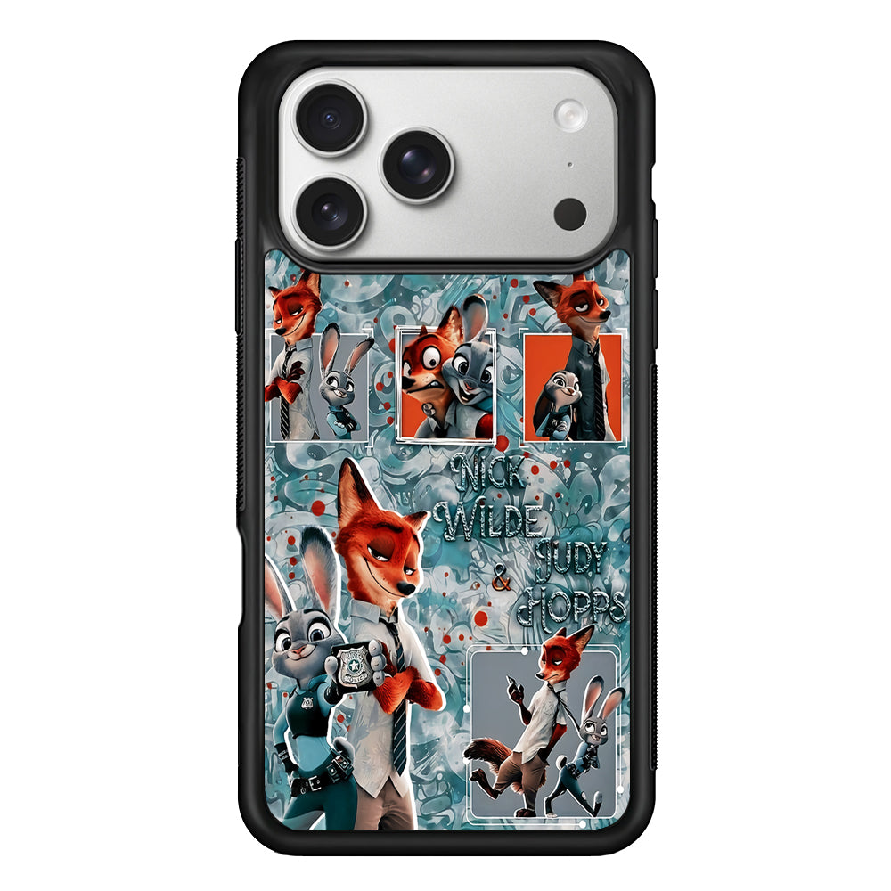 Zootopia Judy and Nick Aesthetic iPhone 17 Pro Case | Slim Rubber Case for iPhone 17 Pro