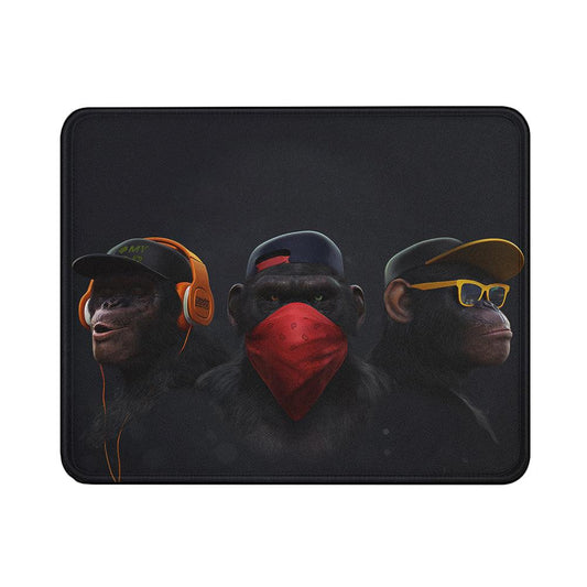 3 Wise Monkeys Swag Mouse Pads | Custom Mouse Pad with Non-Slip Rubber Base