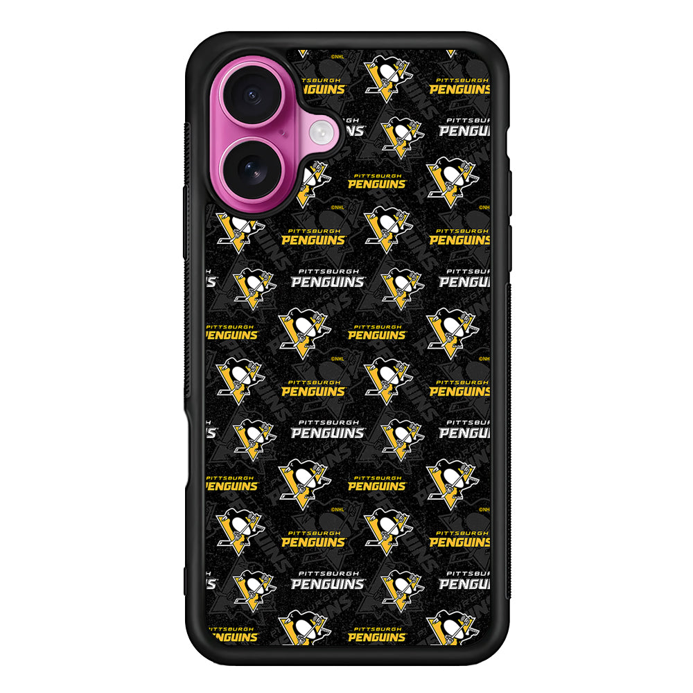 Pittsburgh Penguins Pattern iPhone 17 Case | Slim Protective Rubber Phone Cover