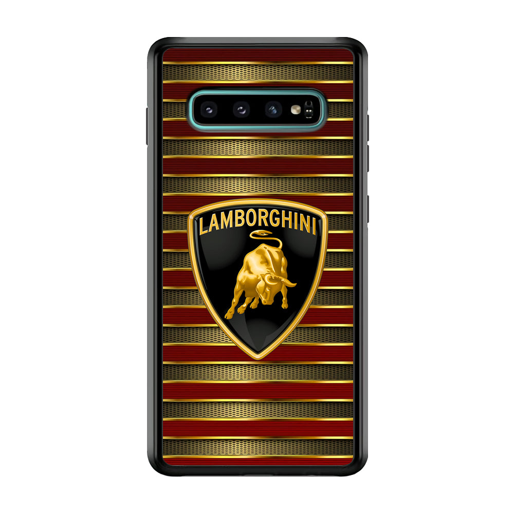 Lamborghini Red Gold Luxury Samsung Galaxy S10 Plus Case | Slim Rubber Case for Samsung Galaxy S10 Plus