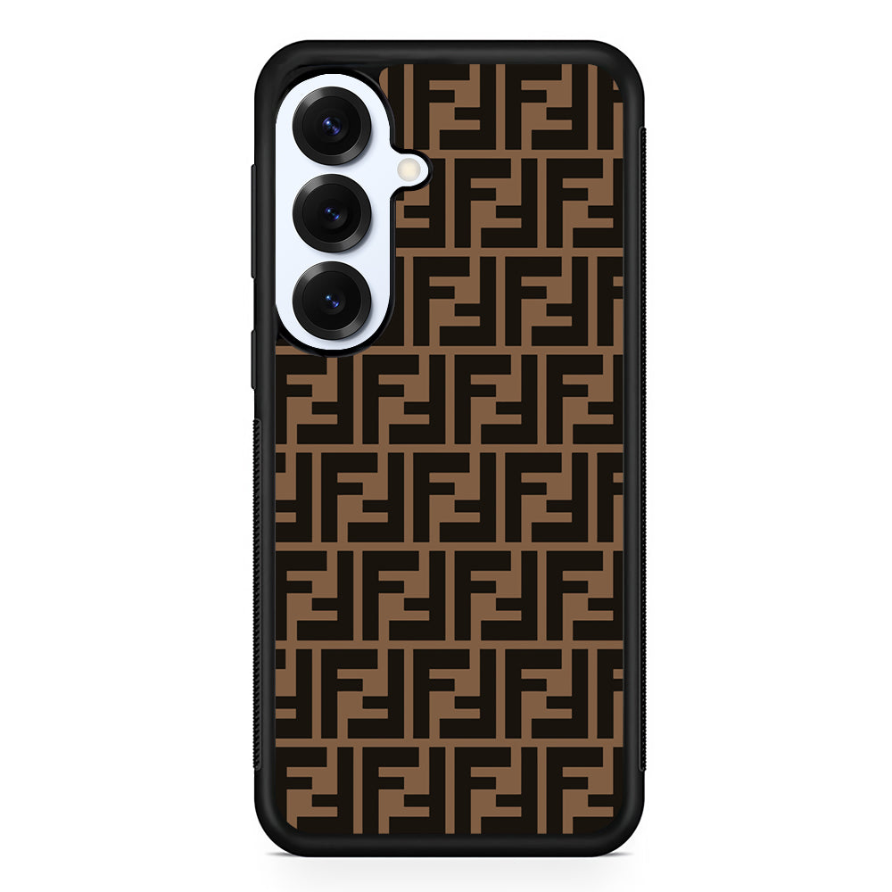 Fendi Brown Form Samsung Galaxy S25 Plus Case | Slim Rubber Case for Samsung Galaxy S25 Plus