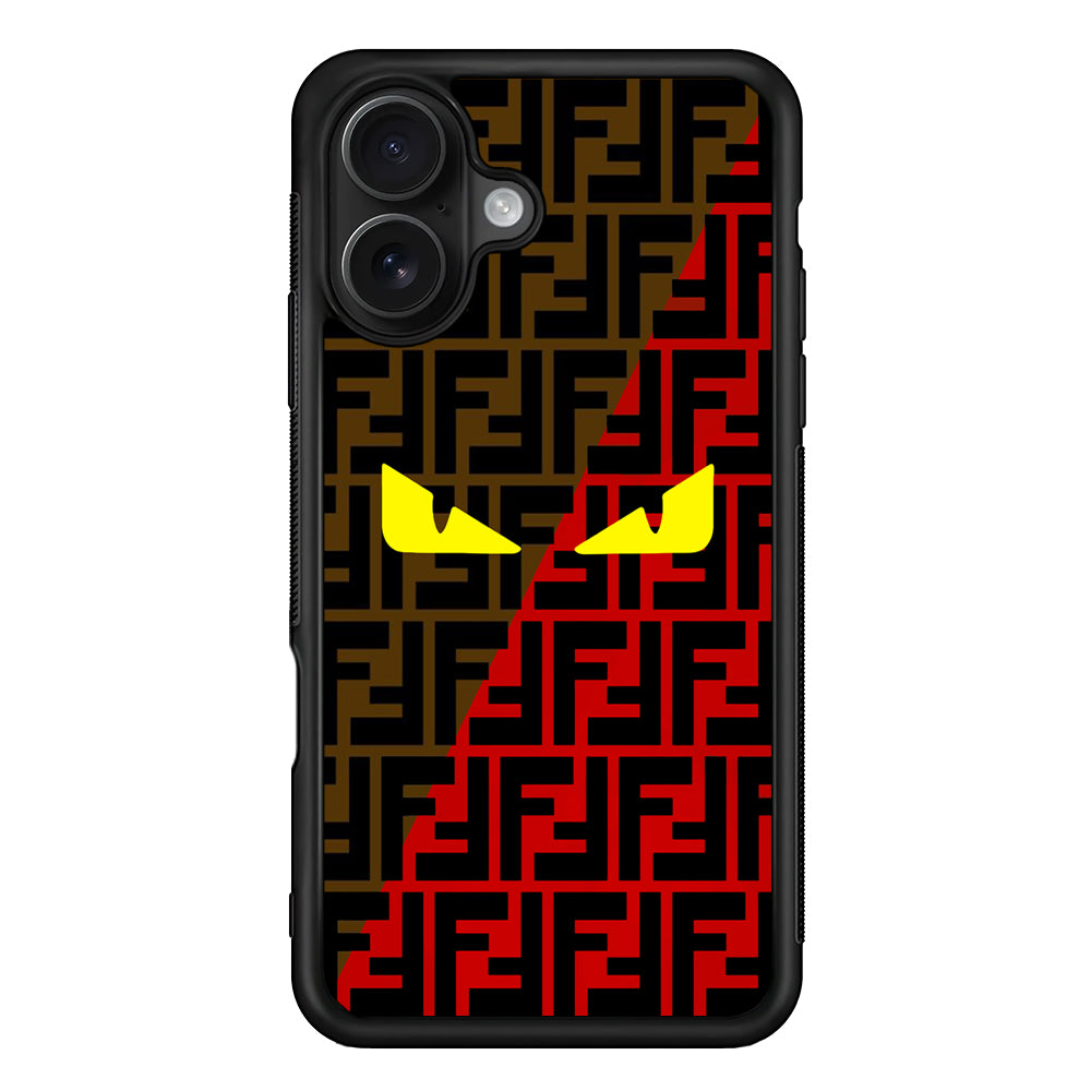 Fendi Choco Red iPhone 16 Case | Slim Rubber Case for iPhone 16