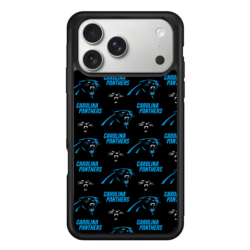 Carolina Panthers Logo Pattern iPhone 17 Pro Case | Slim Rubber Case for iPhone 17 Pro