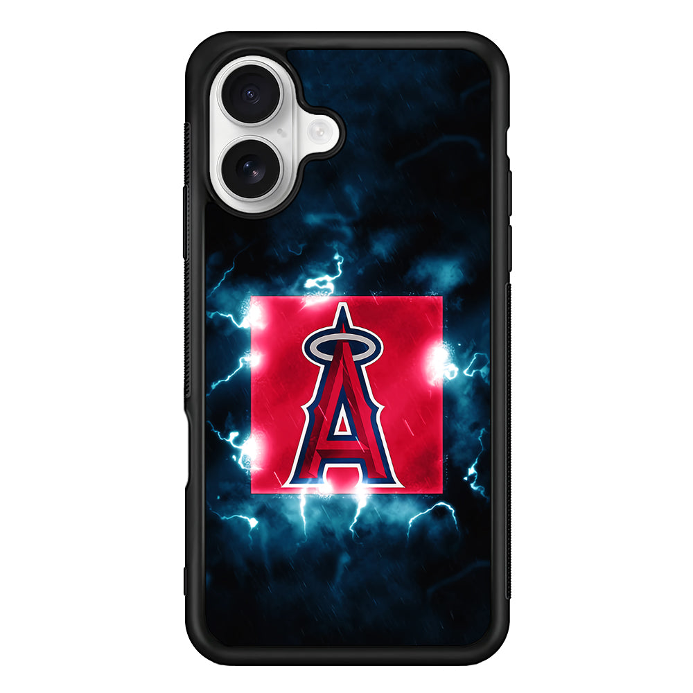 Los Angeles Angels Abstract iPhone 16 Plus Case | Durable Protective Rubber Cover