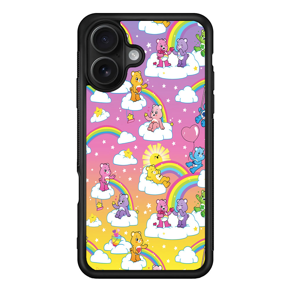Care Bear Rainbow Pastel Trippy iPhone 16 Case - Oxvistore