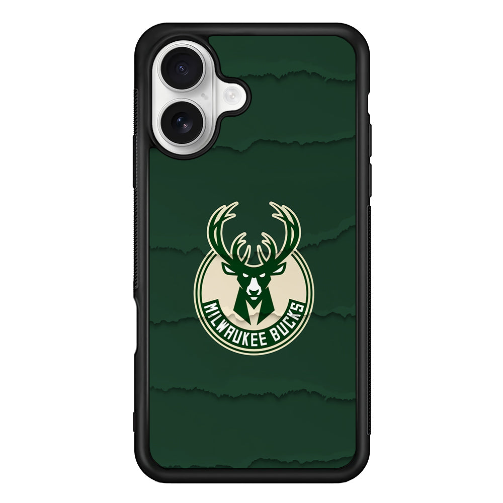 Milwaukee Bucks Logo iPhone 16 Plus Case | Durable Protective Rubber Cover