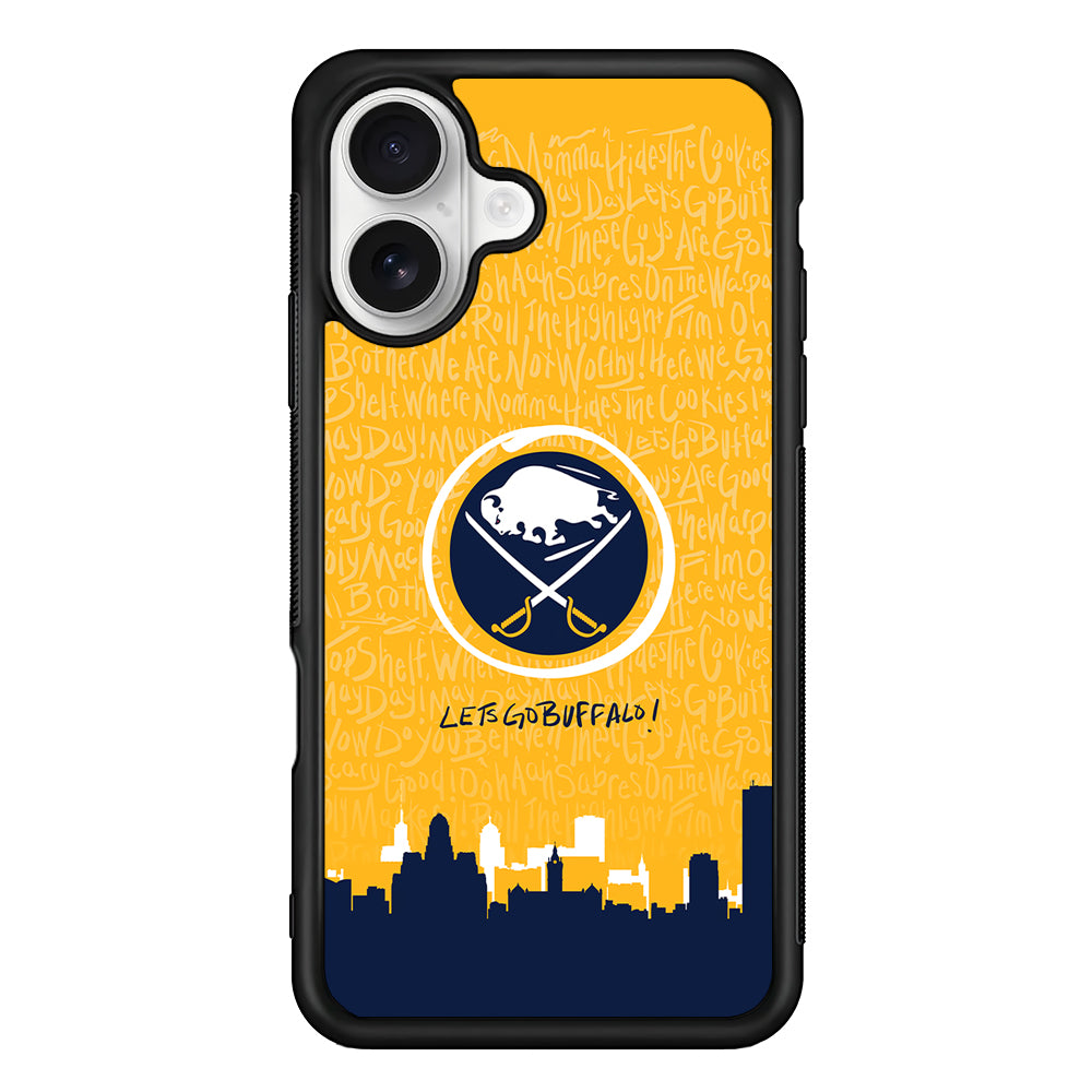 Lets Go Buffalo Sabres iPhone 16 Plus Case | Durable Protective Rubber Cover