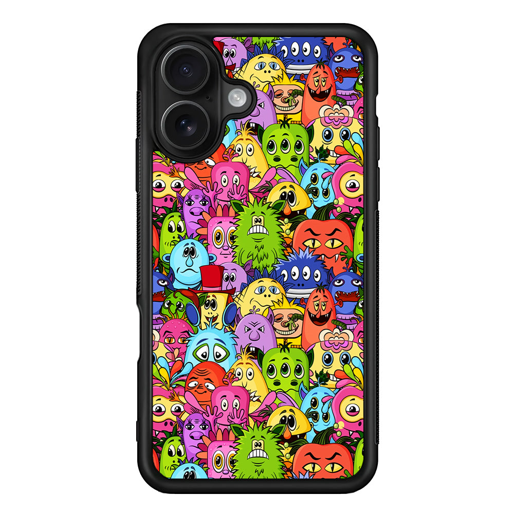 Monster Alien Cartoon Doodle iPhone 16 Case - Oxvistore